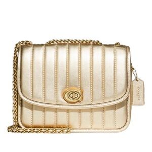 COACH GOLD METALLIC MADISON BAG PURSE